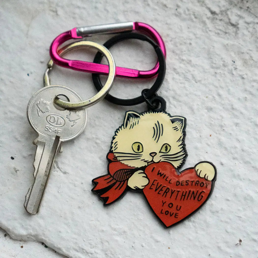 K8 Destroy Cat Keychain