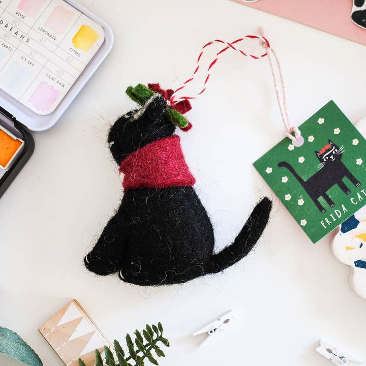 Frida Catli Art Cat Felt Decoration