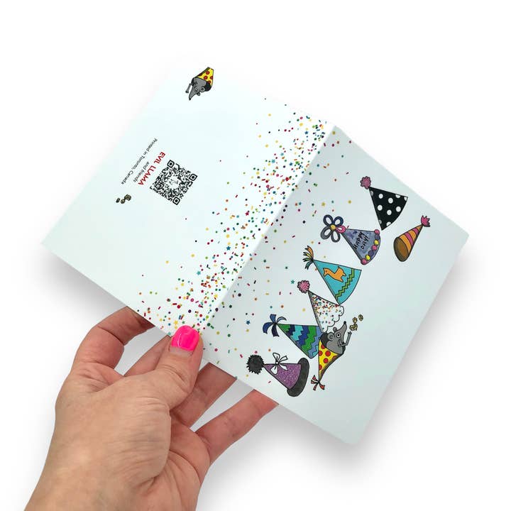 Birthday Rat In Hat Card
