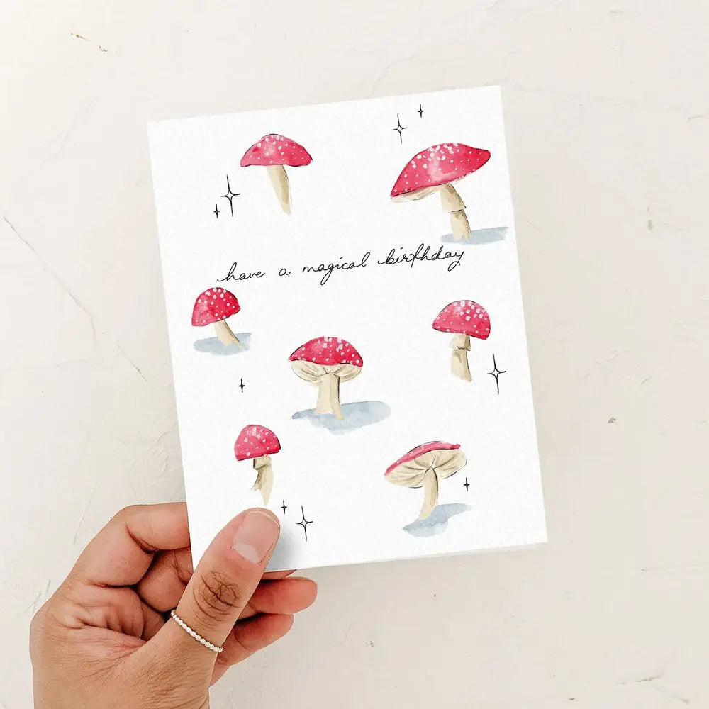 Red Mushroom Magical Birthday Card