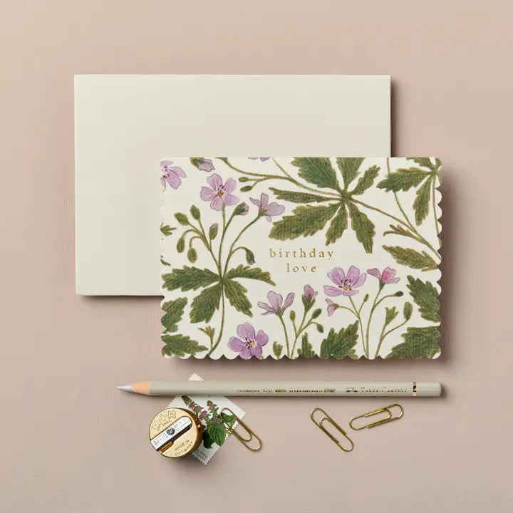 Geranium Birthday Love Card