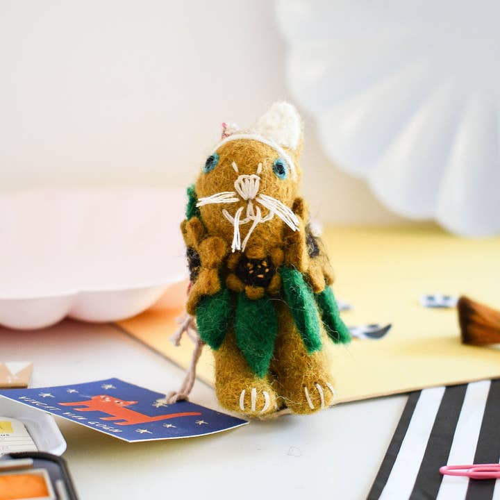 Vincat Van Gogh Cat Felt Decoration