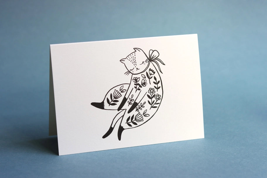 Snoozing Cat card