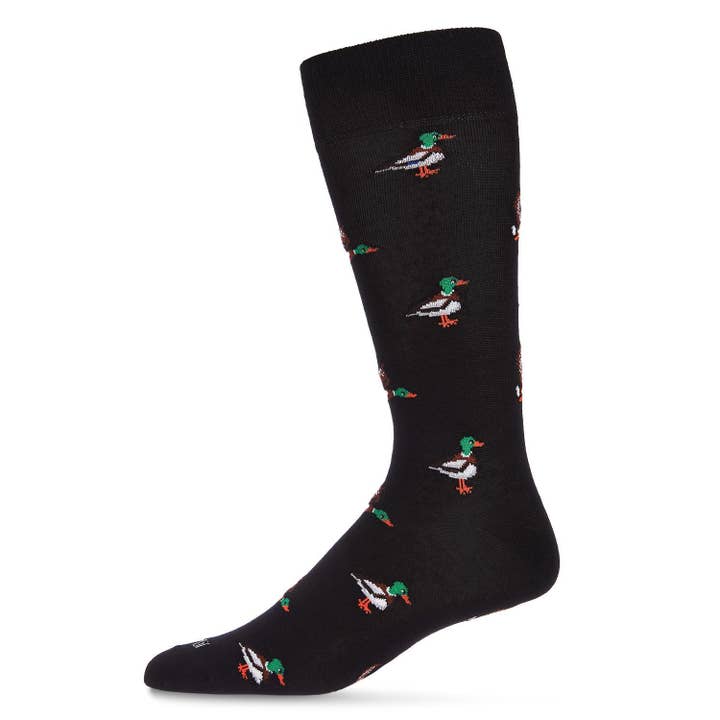Men's Bamboo Crew Socks Black Duck Season