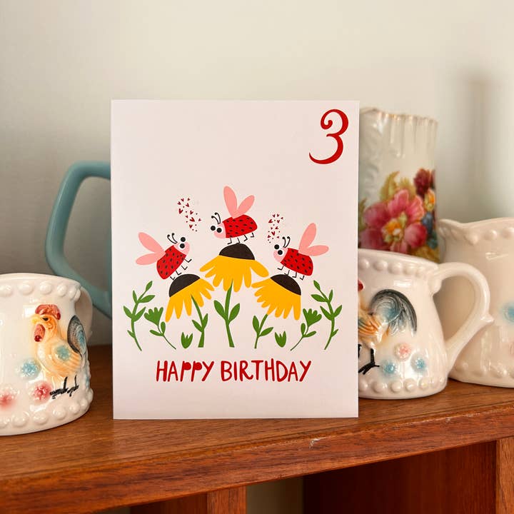 Happy Birthday Three Year Old Card