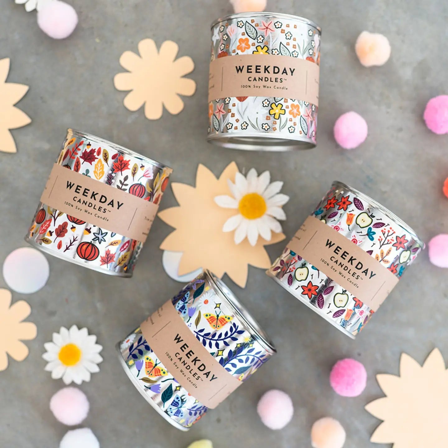 Tobacco Flower Paint Tin Candle