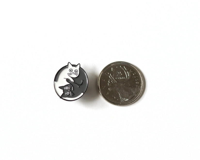 Yin Yang Cats funny cute Enamel Pin