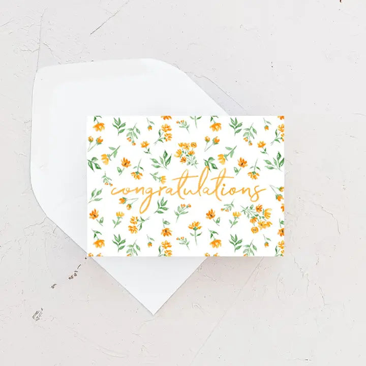 Floral Congratulations Enclosure Card