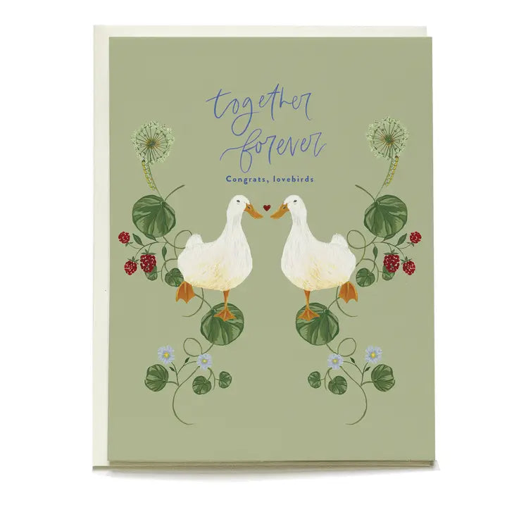 White Duck Wedding Greeting Card