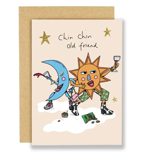 Chin Chin Gold Foil Birthday Card
