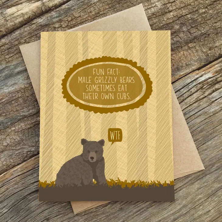 Grizzly Eats Cubs Dad Card