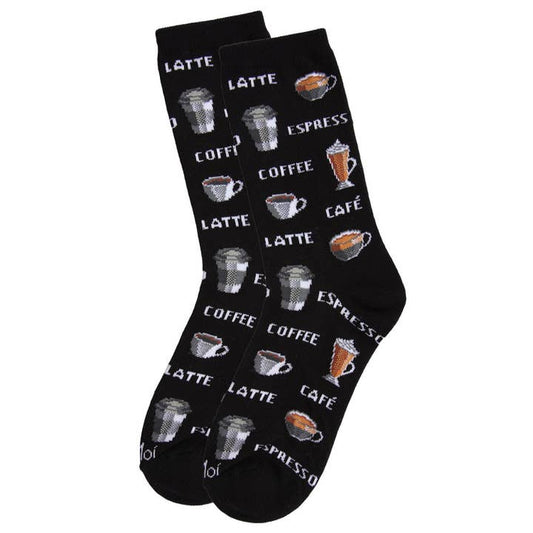 Women's Bamboo Crew Socks Black Various Coffee