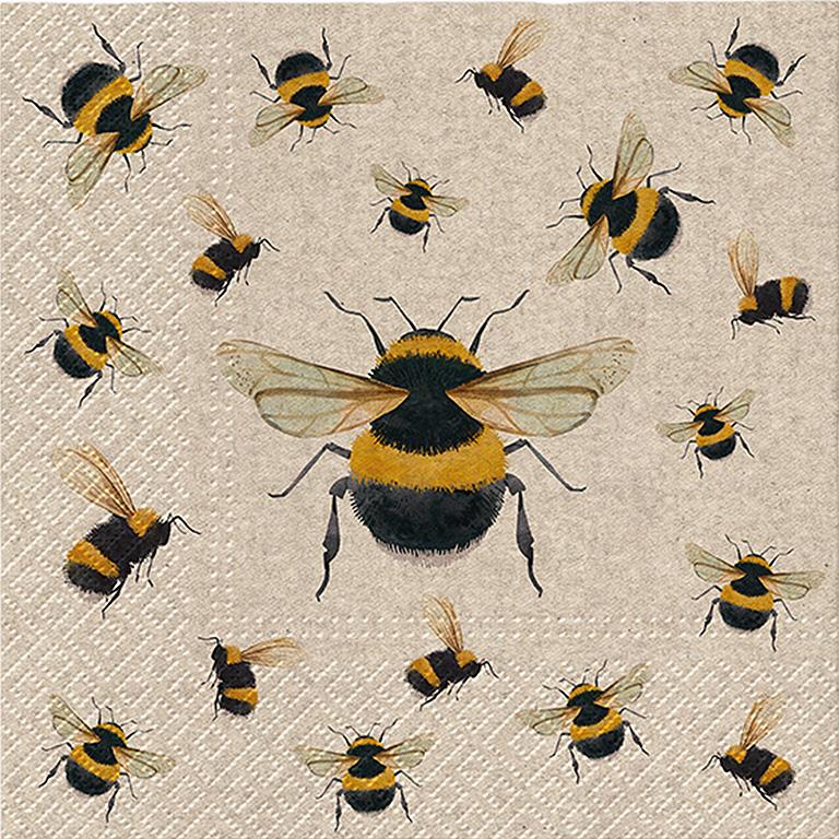Luncheon We Care Dancing Bees Napkins.Pack of 20.