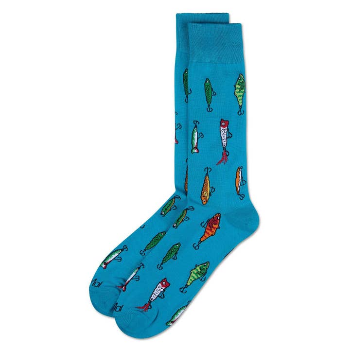 Men's Bamboo Crew Socks Capri Breeze Gone Fishin'