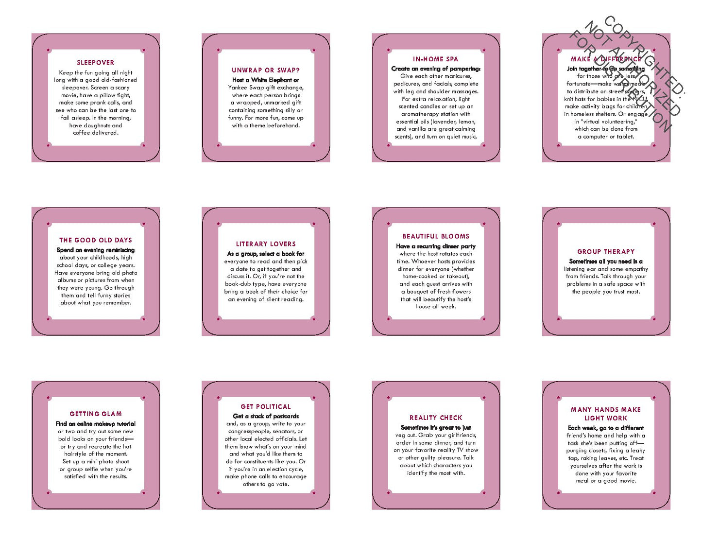 After Dinner Amusements Girls Night In