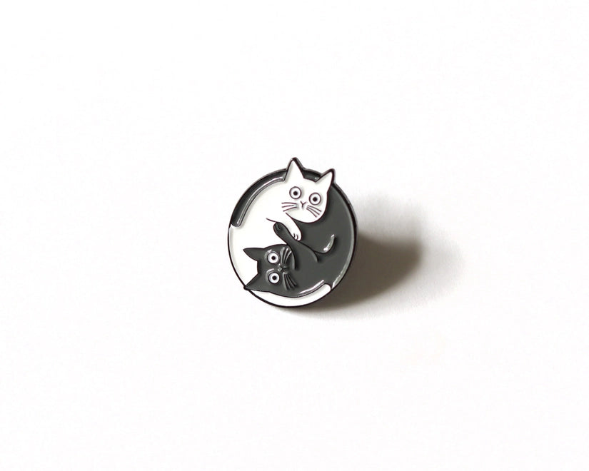 Yin Yang Cats funny cute Enamel Pin