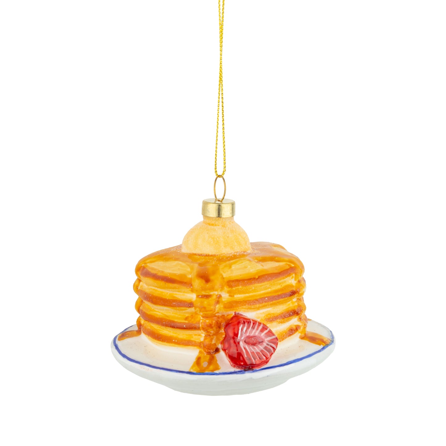 Glass Stack Of Pancakes On Plate Ornament