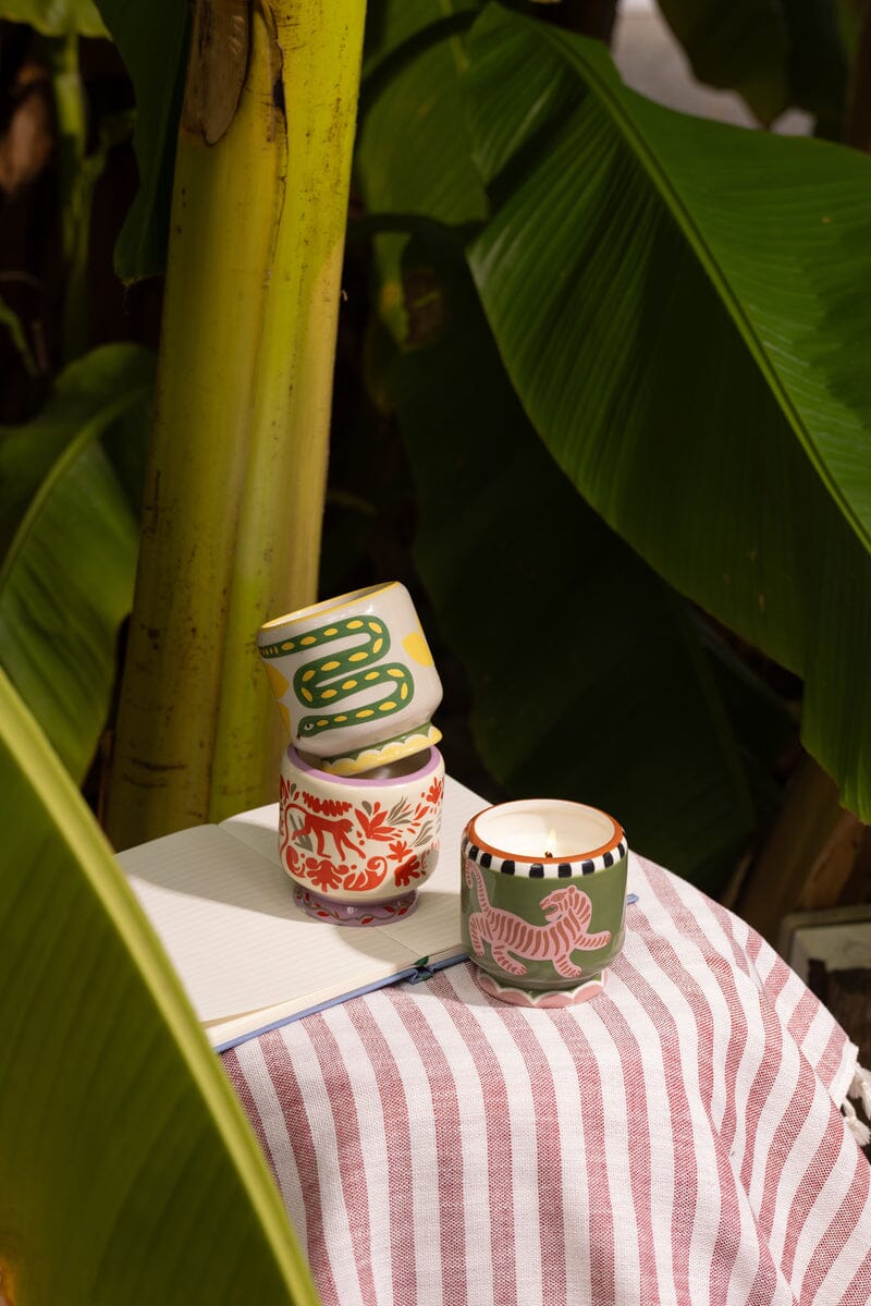 A Dopo Handpainted Snake Ceramic Wild Lemongrass