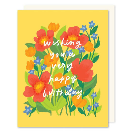 A Very Happy Birthday Flowers Card
