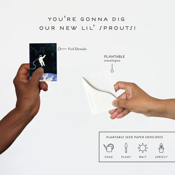 Astronaut Sprout Mini Greeting Card