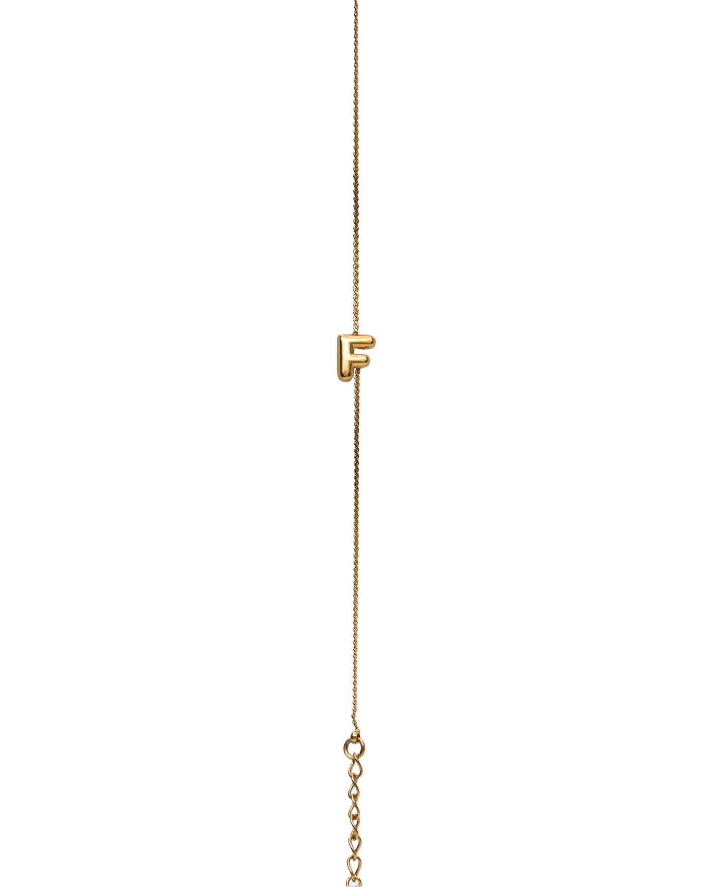 Initial Bracelet Letter F On Gold Chain