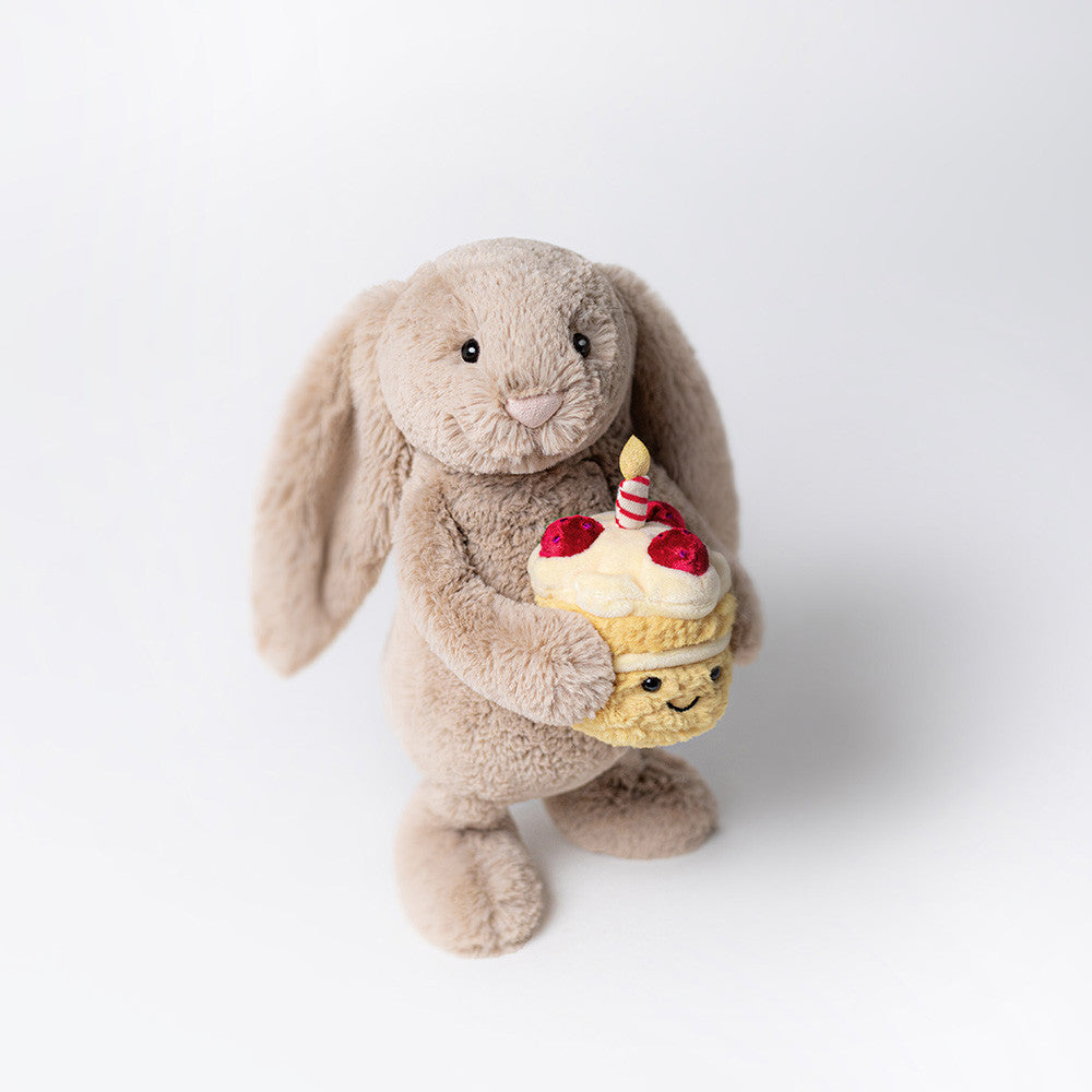 Bashful Beige Bunny 'Birthday' Plush Toy