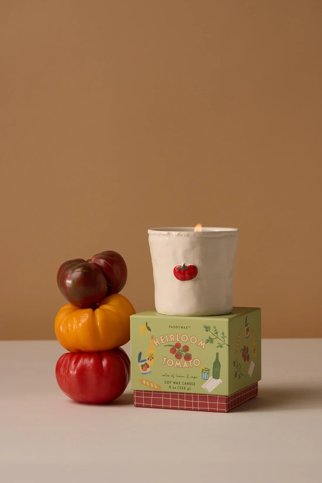 Bistro Imperfect White Ceramic Candle Heirloom Tomato