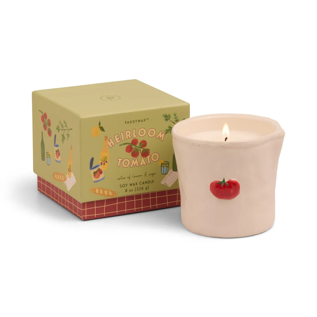 Bistro Imperfect White Ceramic Candle Heirloom Tomato