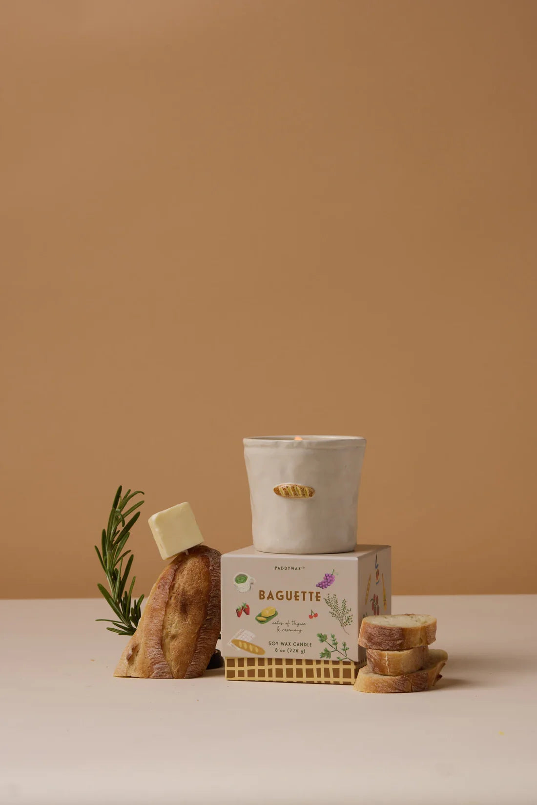 Bistro Imperfect White Ceramic Candle Baguette