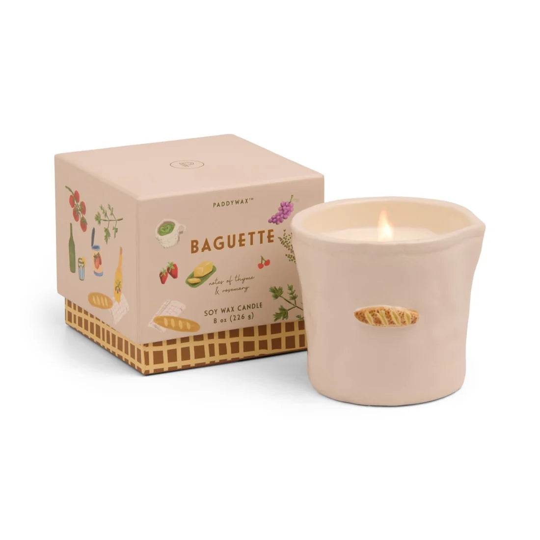 Bistro Imperfect White Ceramic Candle Baguette