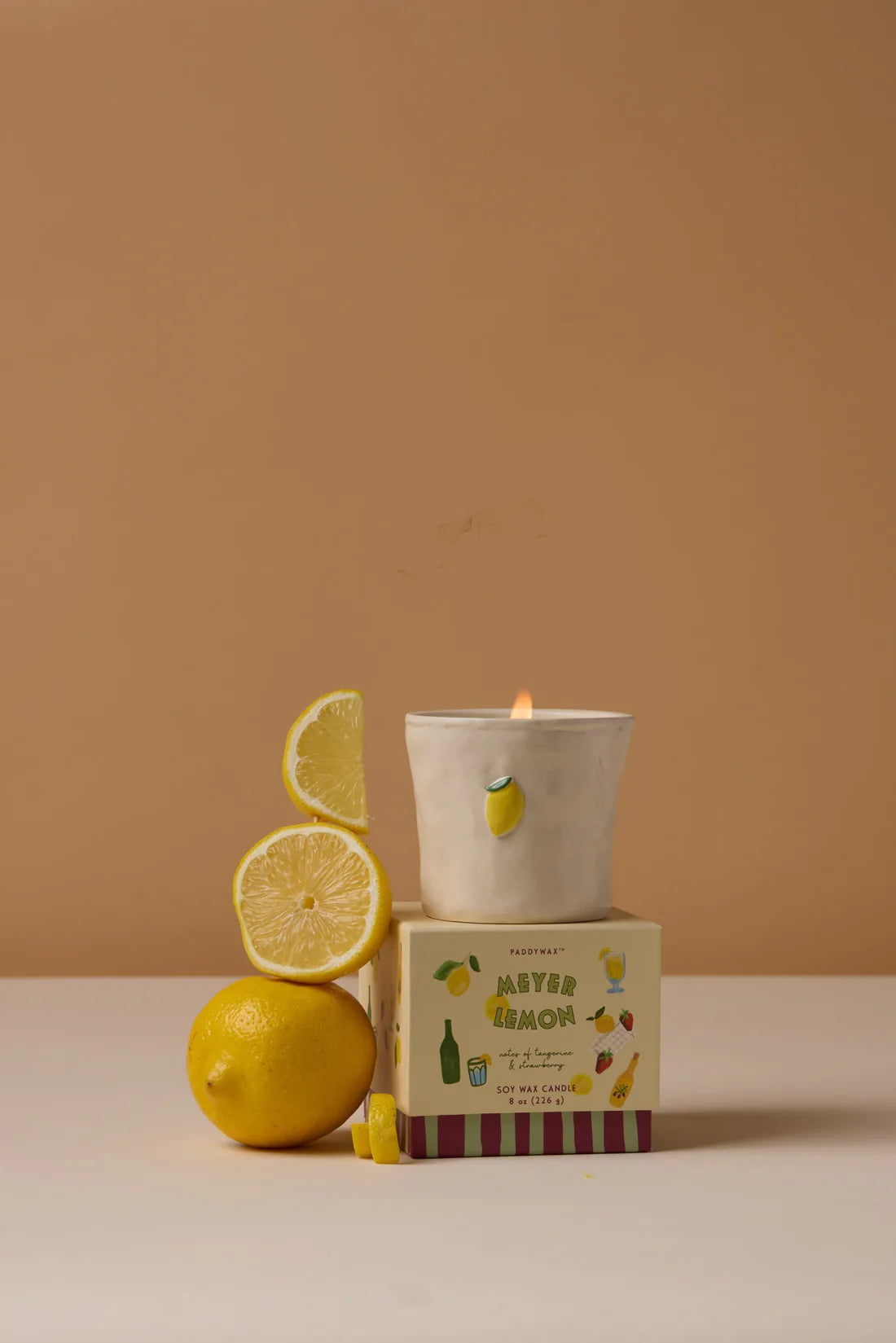 Bistro Imperfect White Ceramic Candle Meyer Lemon