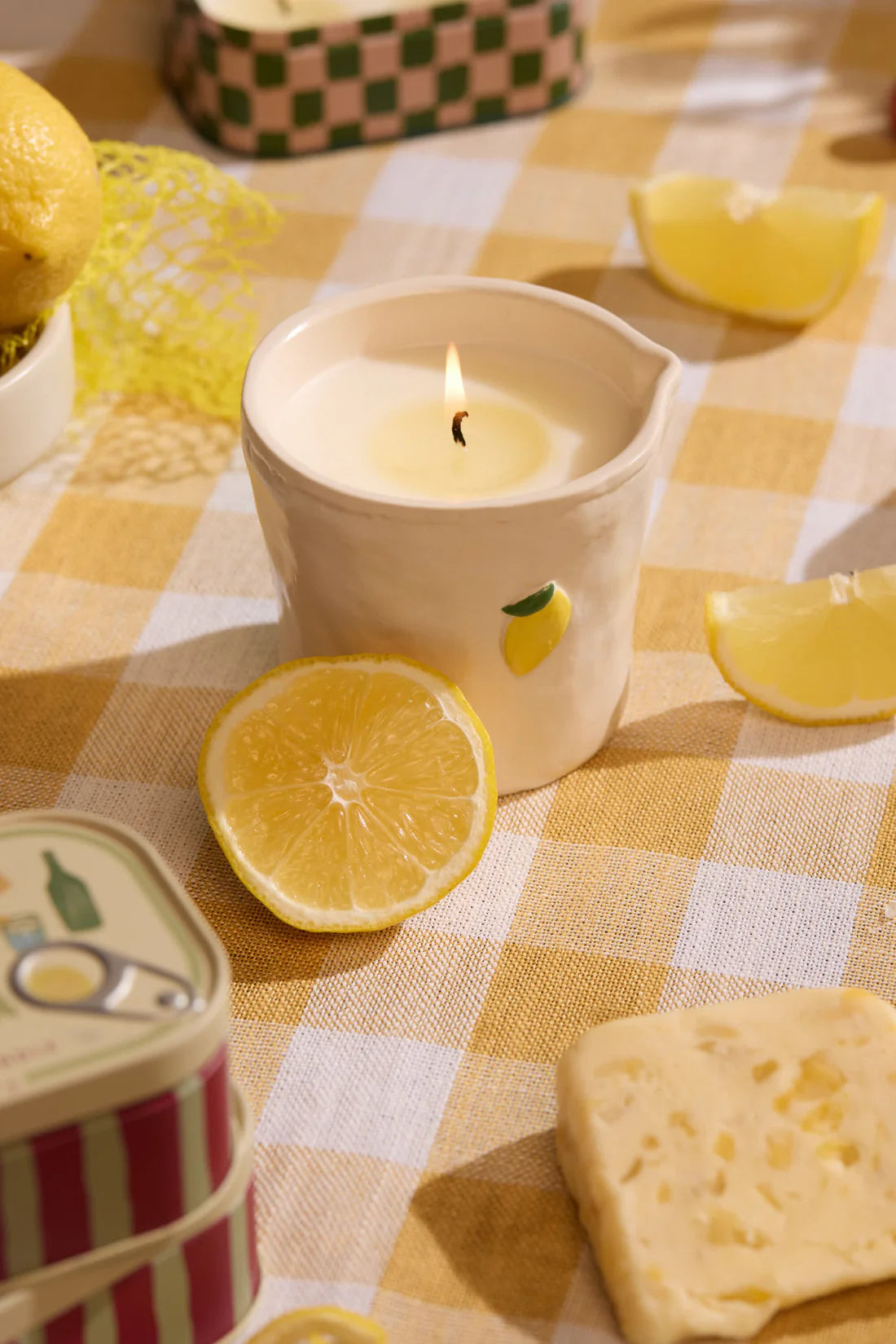 Bistro Imperfect White Ceramic Candle Meyer Lemon