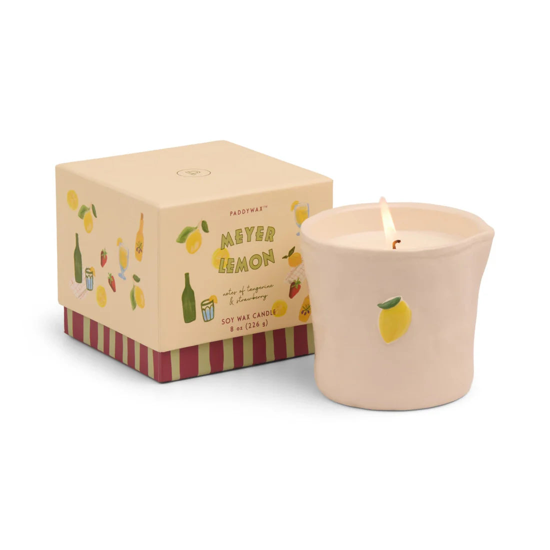 Bistro Imperfect White Ceramic Candle Meyer Lemon