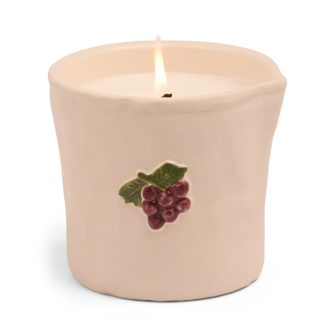 Bistro Imperfect White Ceramic Candle Bordeaux Grape