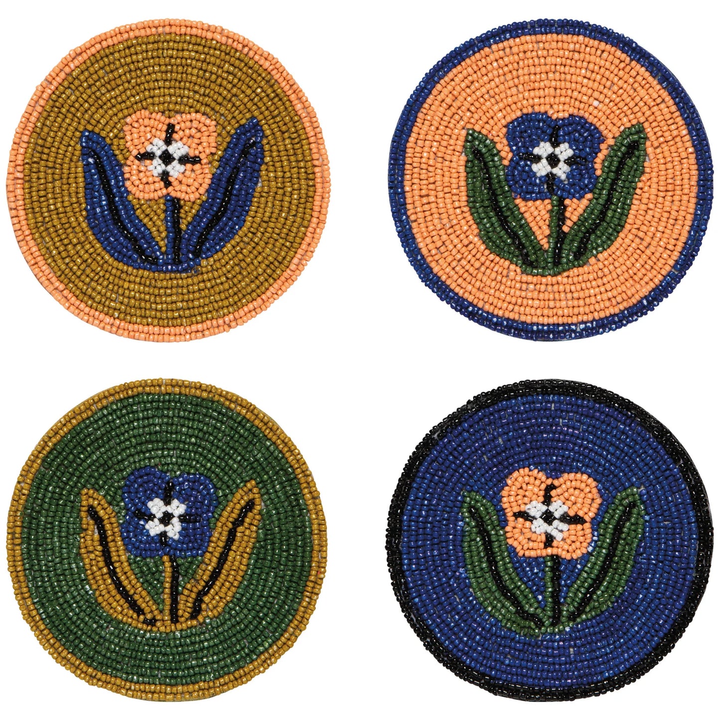 Beaded Teppi Coaster Set of 4