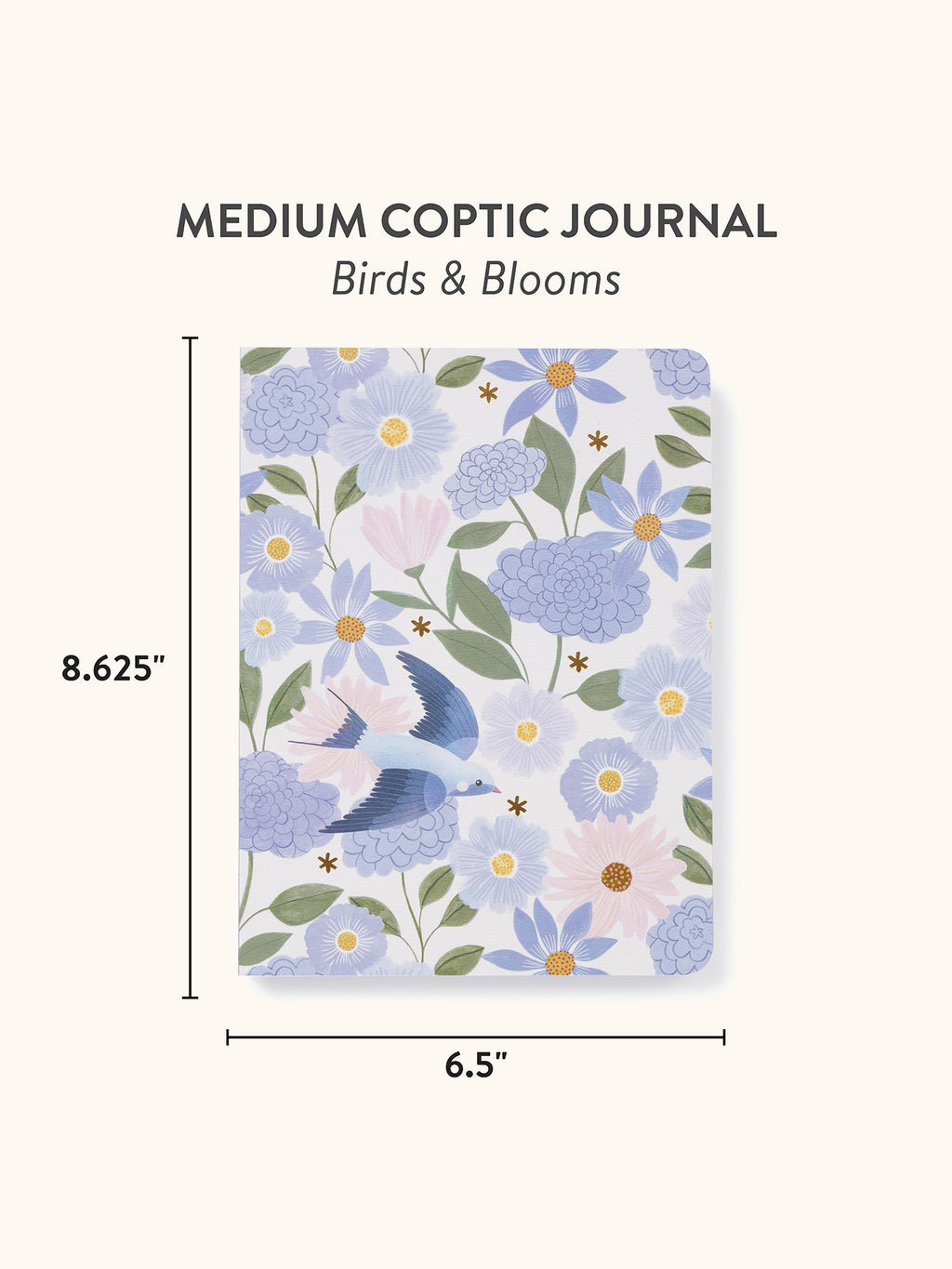 Birds & Blooms Medium Coptic-Bound Journal