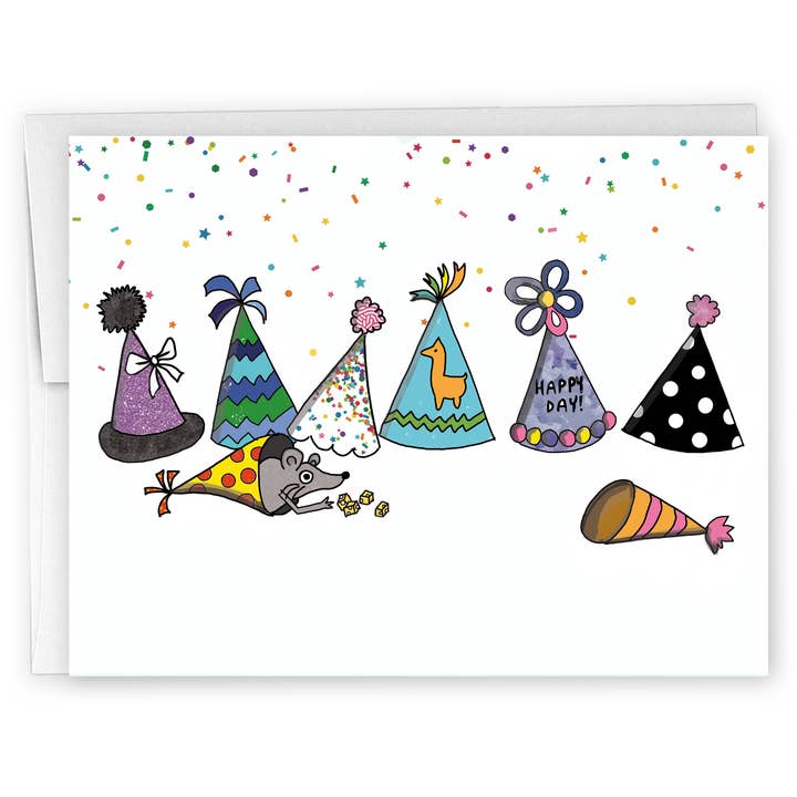 Birthday Rat In Hat Card