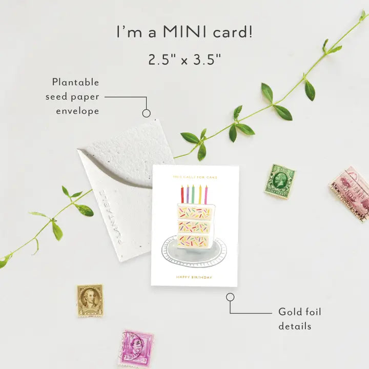 Birthday Slice Sprout Mini Greeting Card