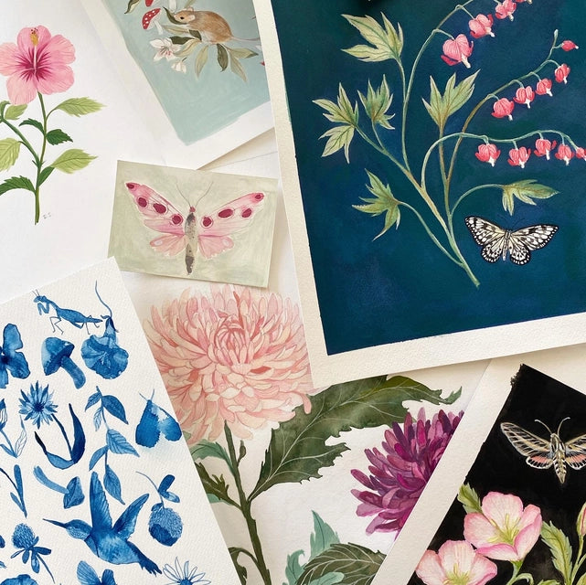 Blue Garden Art Card
