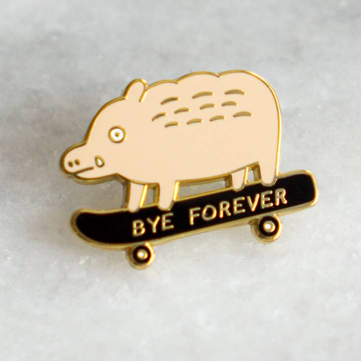 @15 Bye Forever (Boar) Enamel Lapel Pin