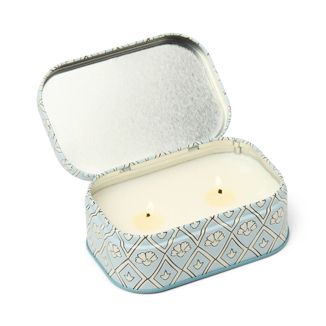 Cherie Printed Tin Lavender + Thyme Candle
