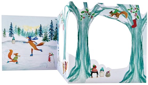 Foldout Skating Fox Card
