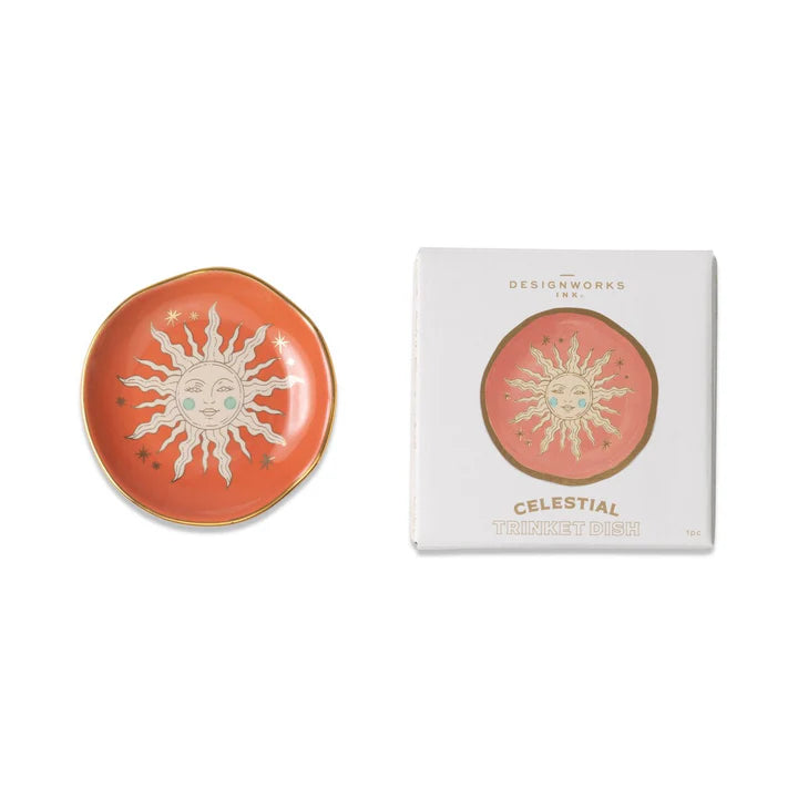Celestial Ceramic Trinket Dish Terracotta Sun