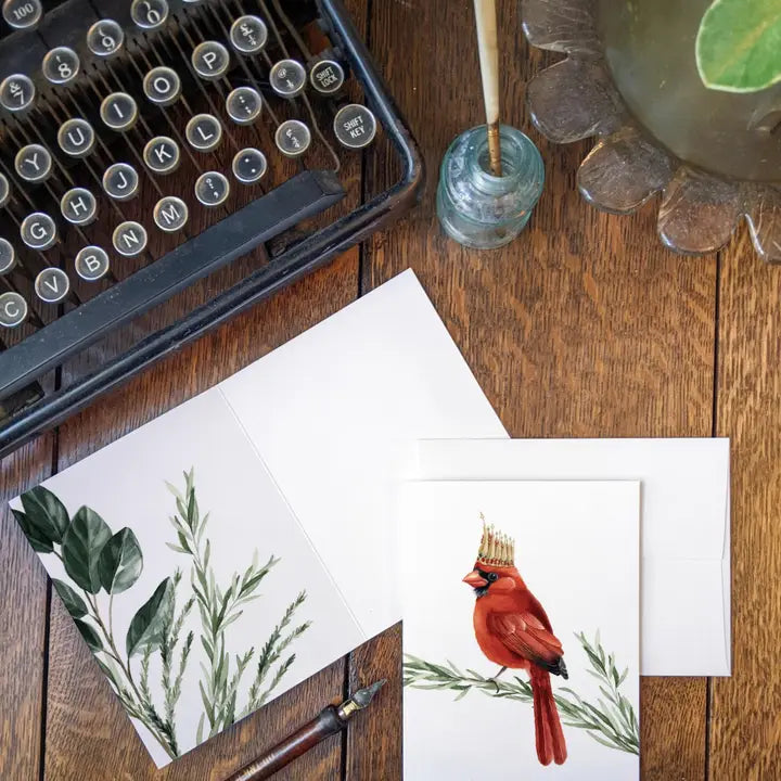 Cardinal With A Crown Card