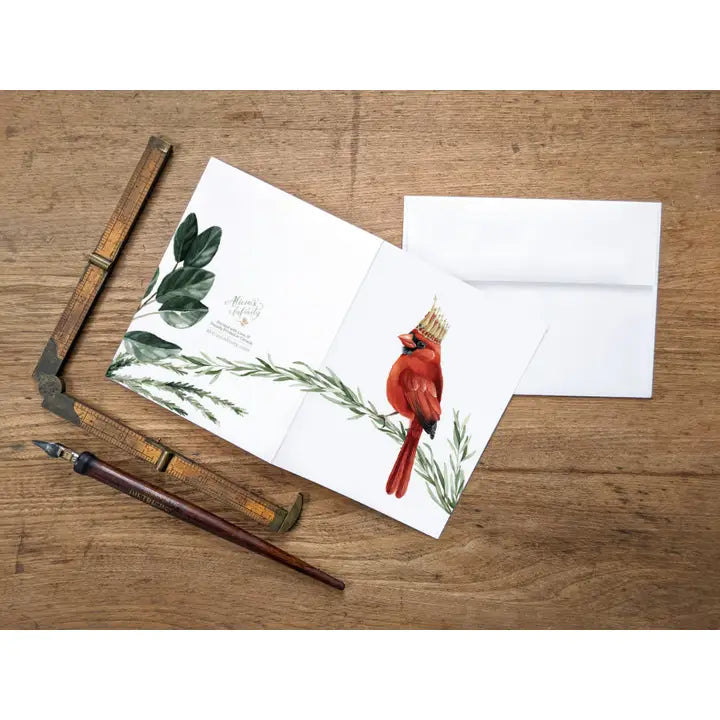 Cardinal With A Crown Card