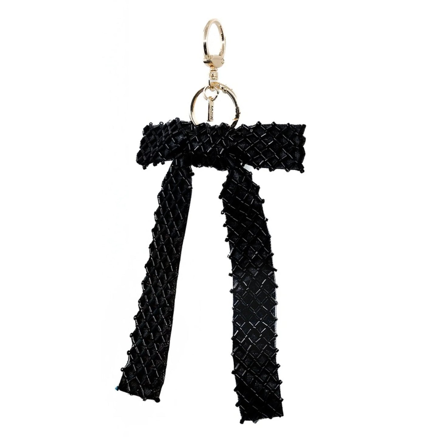 Cross Stitch Beaded Bow in Black