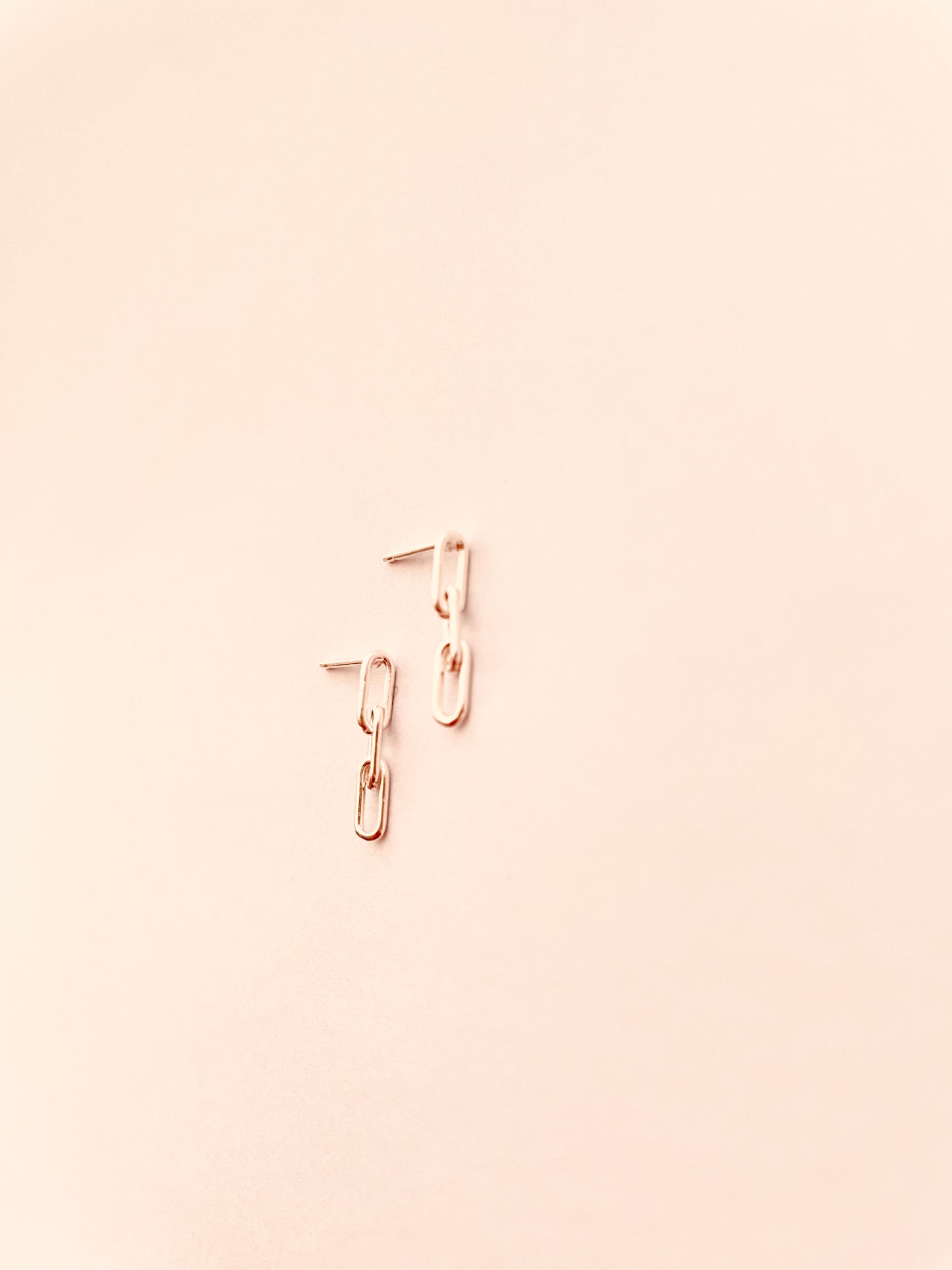 Delicate Chain Link Stud Sterling Silver Earrings