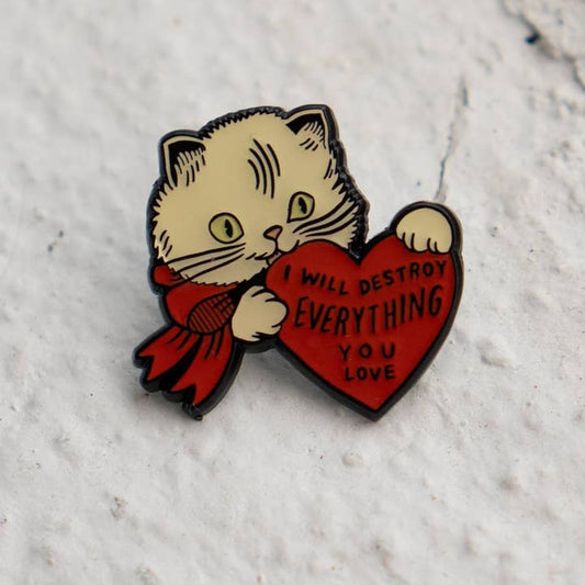 @43 Destroy Cat Enamel Lapel Pin