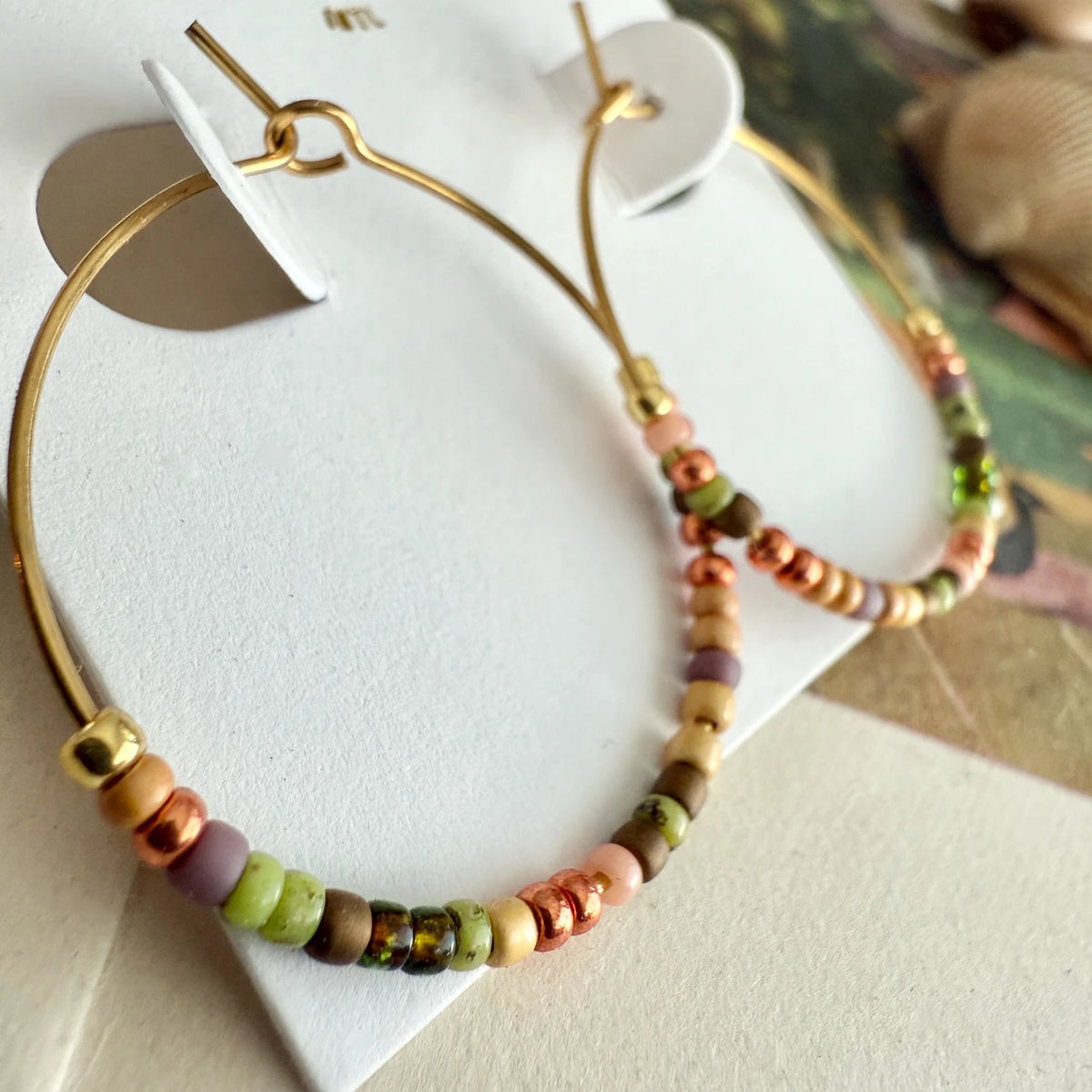 Memphre Bead Hoop Earrings in Matamoe