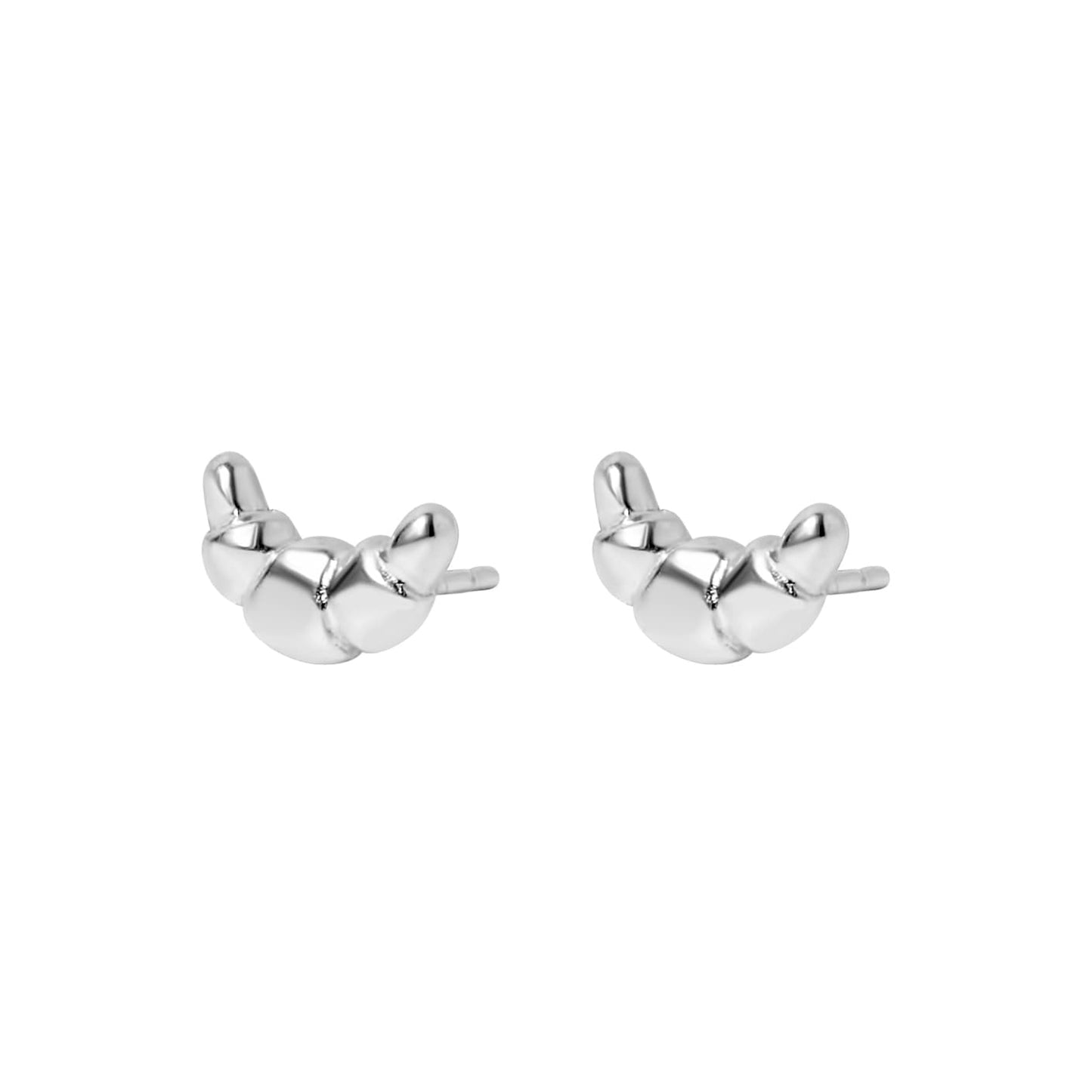 Brioche Silver Stud Earrings